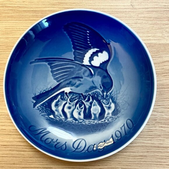 Vintage Bing Grondahl Mothers Day Mors Dag 1970 Porcelain Collectors Plate Birds - Picture 7 of 7